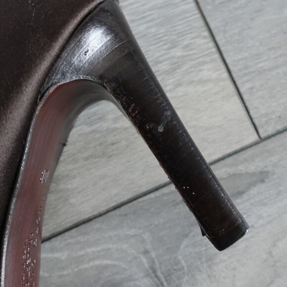 Ralph Lauren Purple Label Brown Satin Knee High Convertible Ankle Boots - Picture 11 of 16